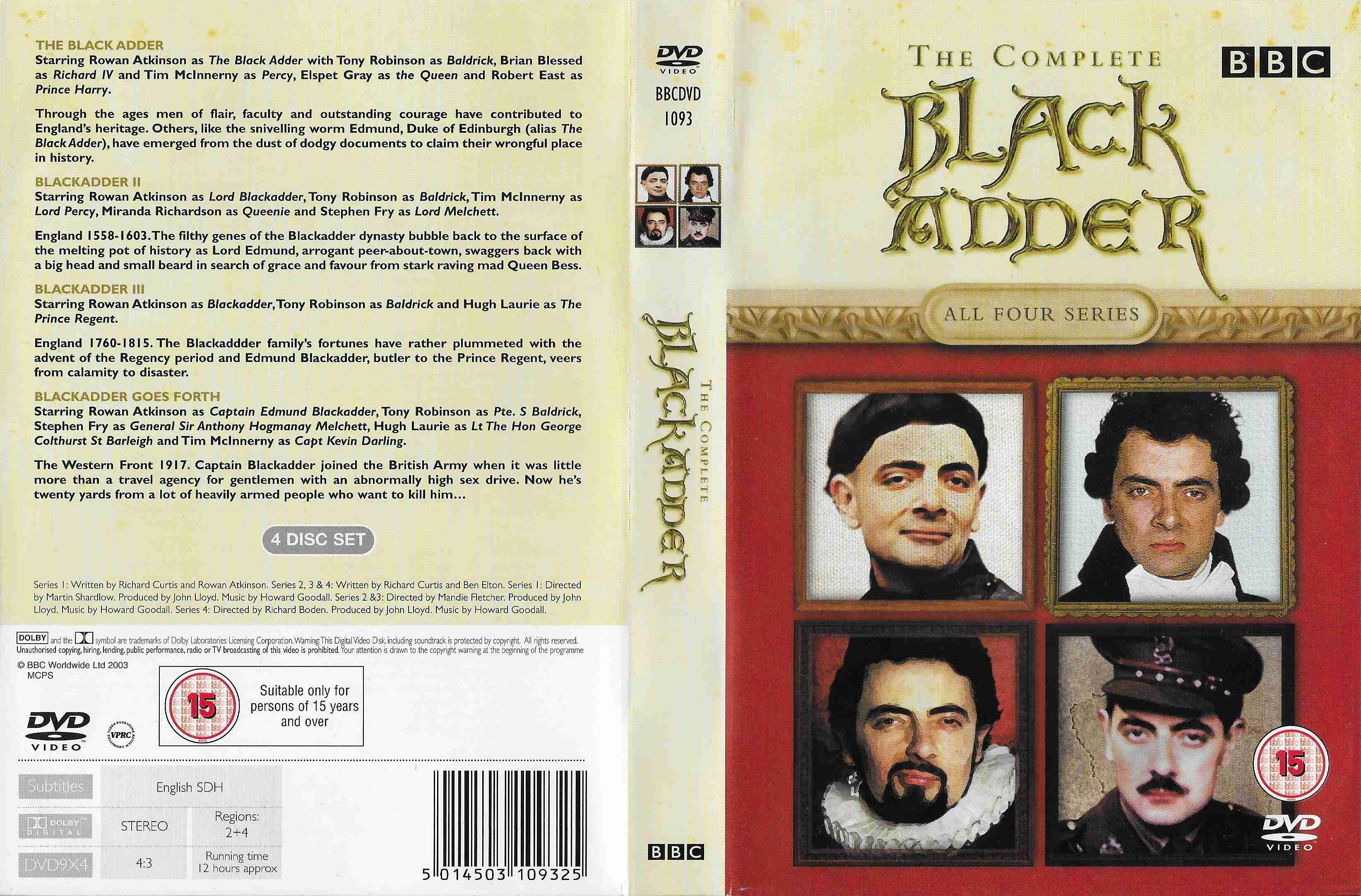Picture of BBCDVD 1093 The complete Black Adder by artist Rowan Atkinson / Richard Curtis / Ben Elton from the BBC records and Tapes library